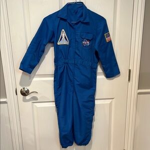 Blue NASA Flight Suit Costume Kids Size 8-10 Halloween Astronaut Space